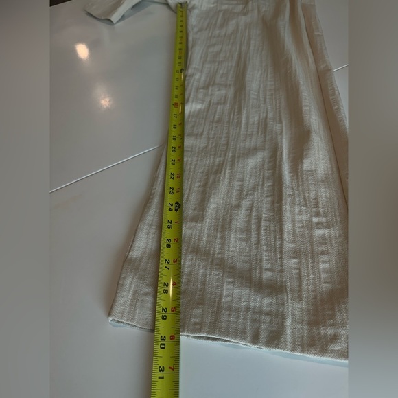 New ZARA Size XL Linen Blend Straight High Waist Pants Light beige Pants - Picture 9 of 11